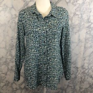 EUC Ruff Hewn floral blouse sz Med